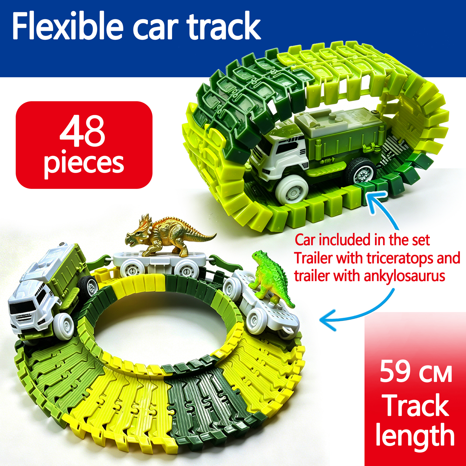 Flexible Dinosaur Race Track C – обзор и цена Kids Toys Vehicle