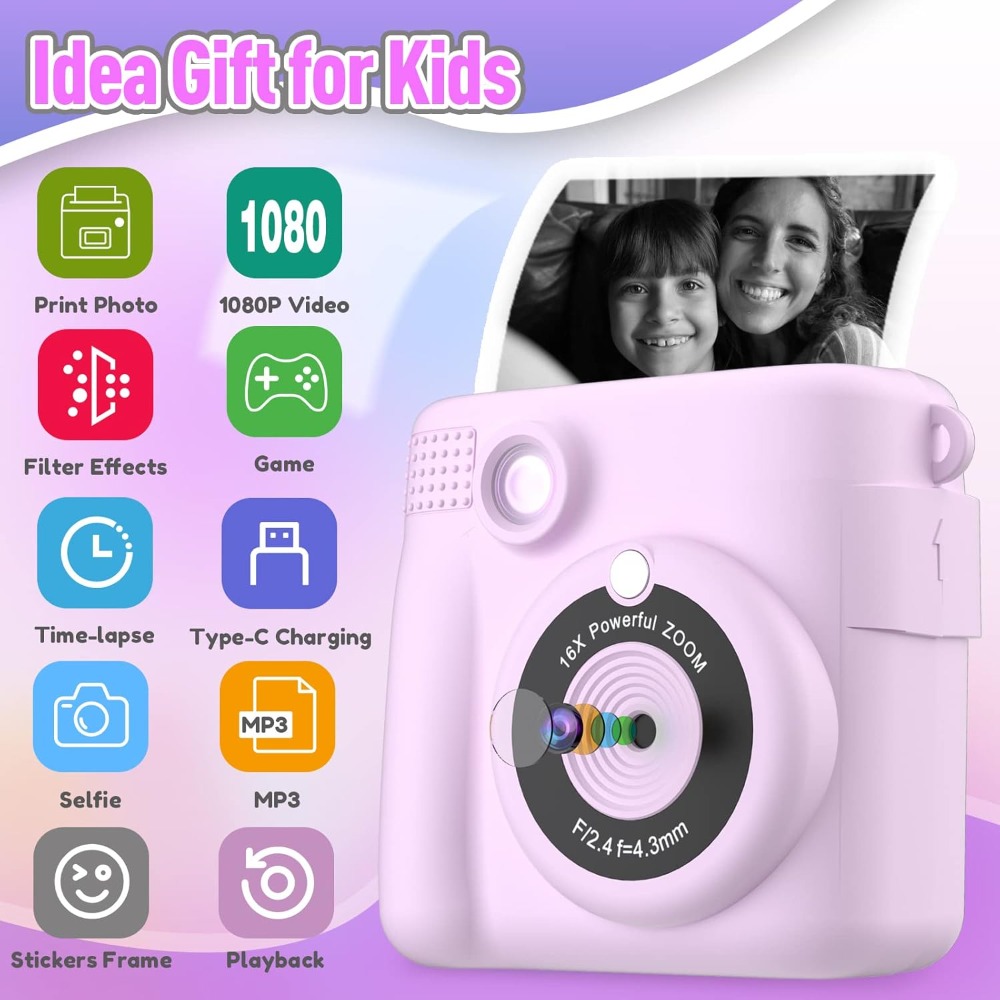 Instant Print Camera for Kids, – обзор и цена Kids Toys 3 Year Old