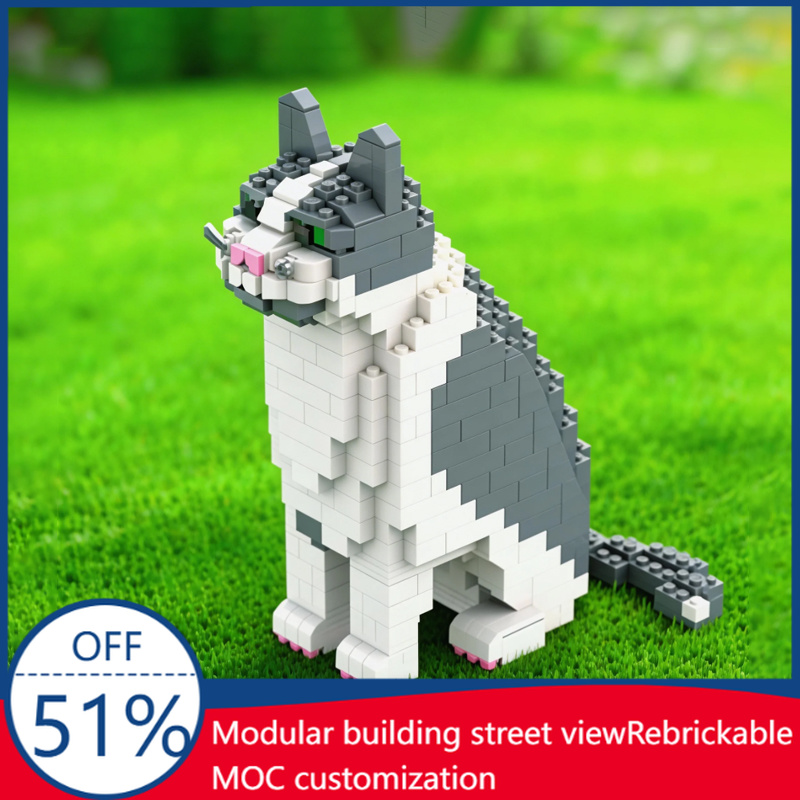 623 Parts Round Face Cat Figur – обзор и цена Kids Toys Blocks
