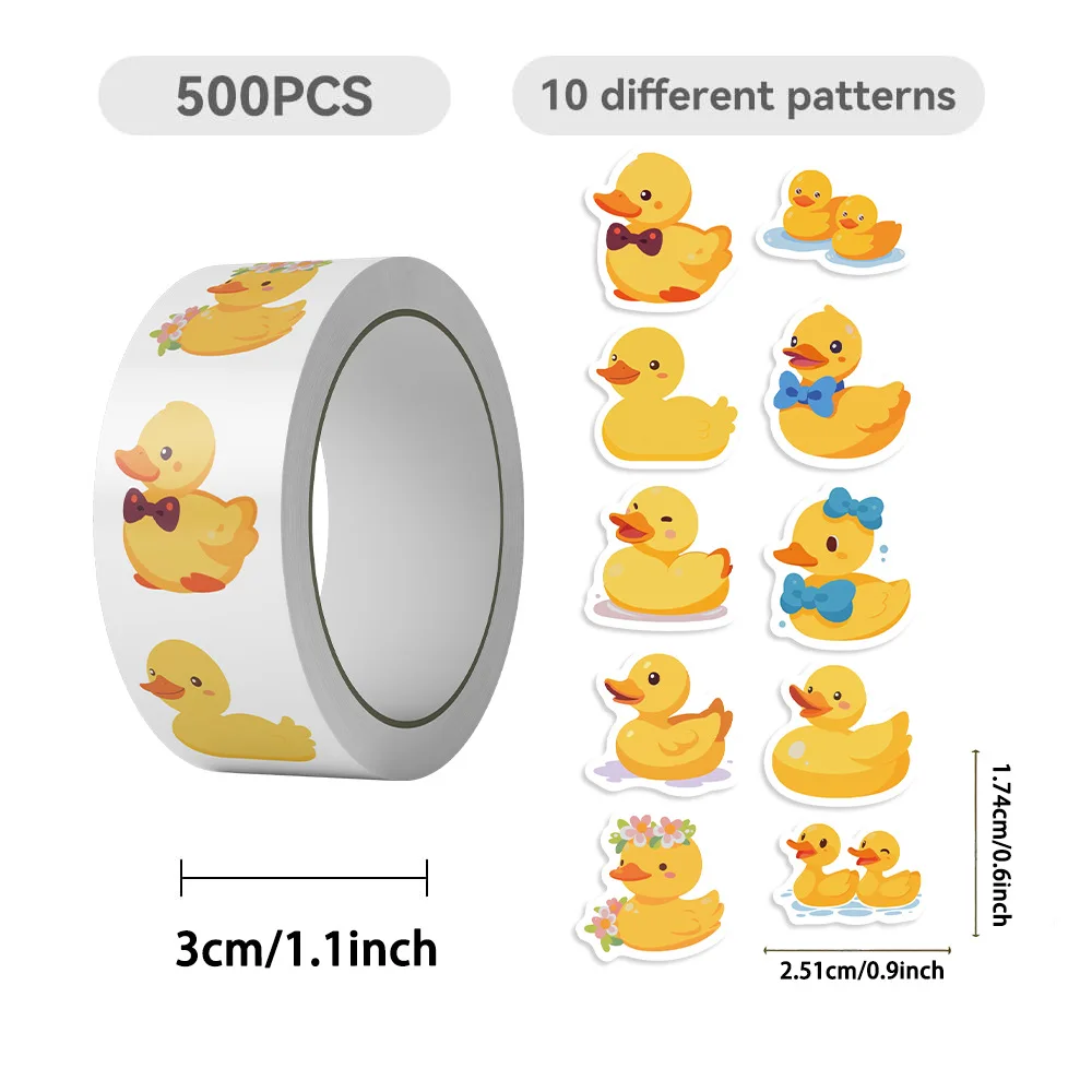 500pcs/Roll Cartoon Yellow Duc – обзор и цена Kids Toys Yellow