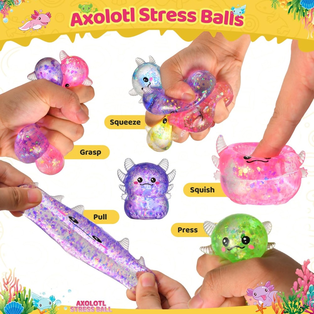 2PCS Cute Axolotl Squishy Stre – обзор и цена Kids Toys Yellow
