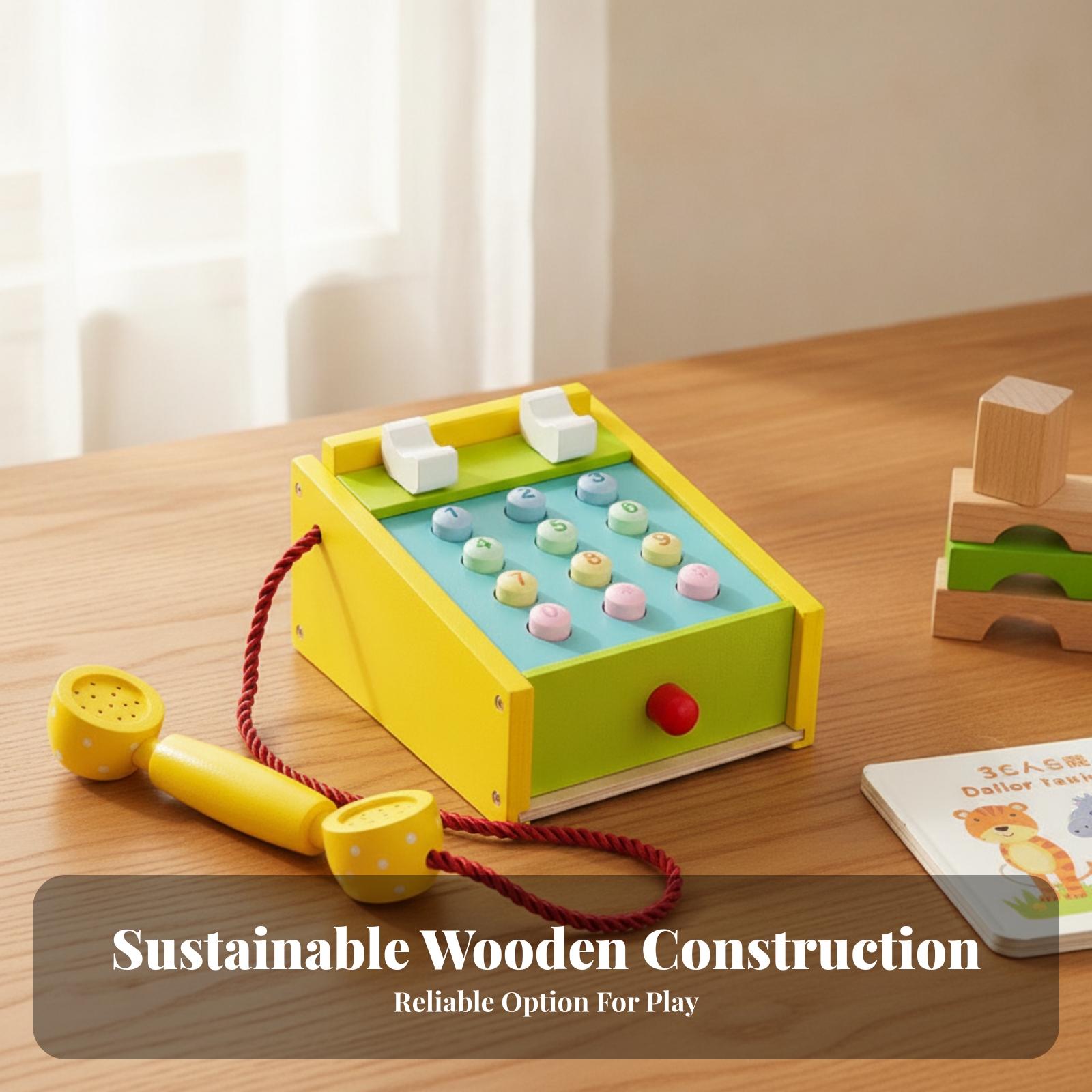 Wooden Toy Telephone Raised Bu – обзор и цена Kids Toys 3 Year Old