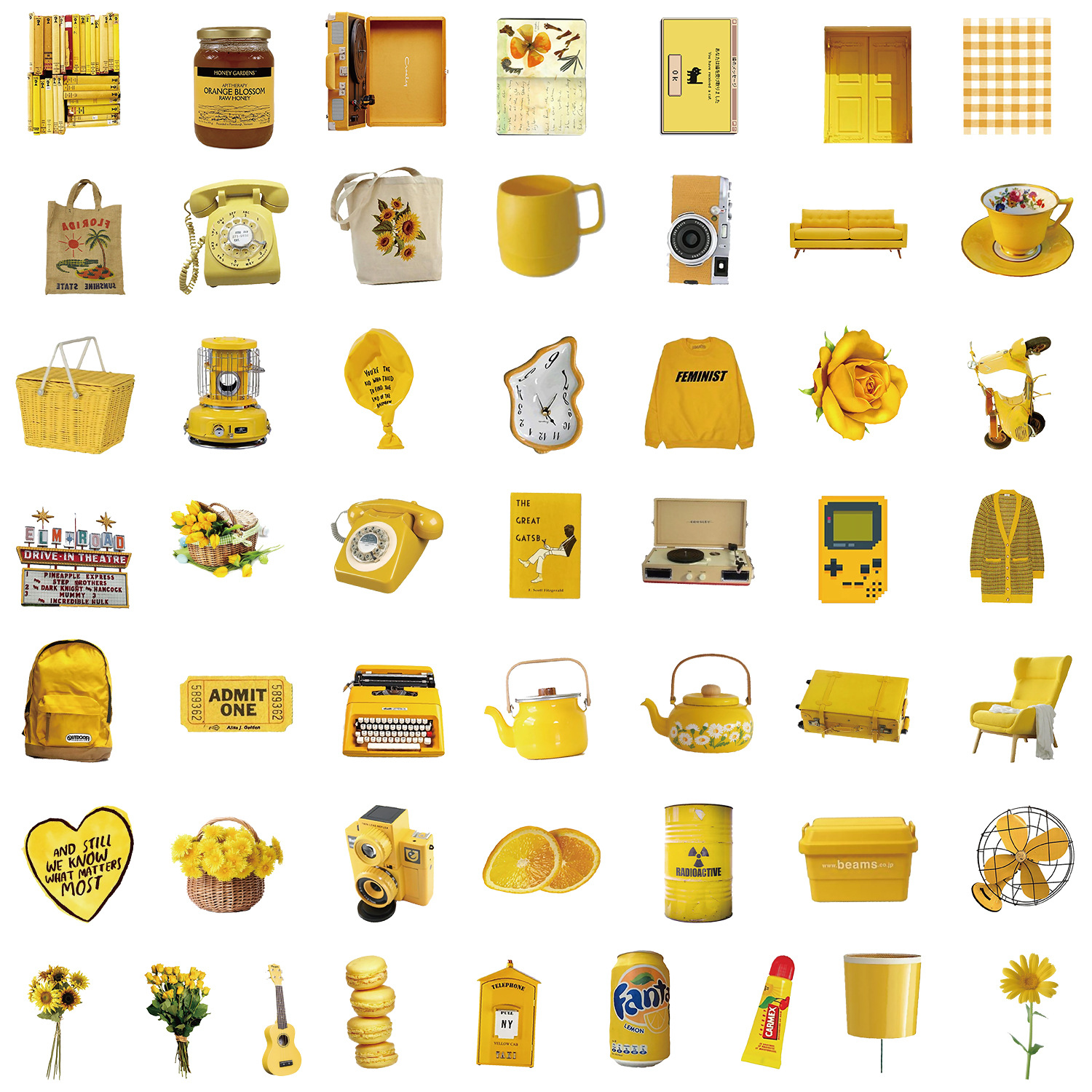 50PCS Cute Ins Style Yellow Ca – обзор и цена Kids Toys Yellow