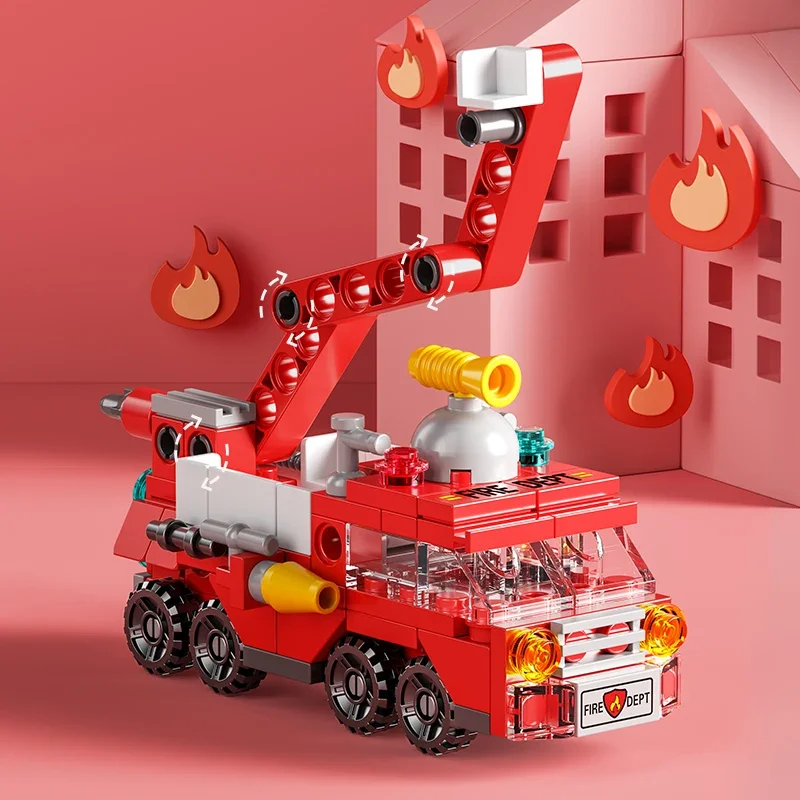 City Fire Car Building Blocks  – обзор и цена Kids Toys Helicopter