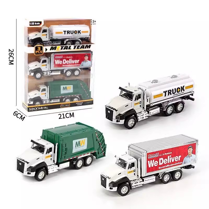 3 Pack of Diecast Sanitation V – обзор и цена Kids Toys Vehicle
