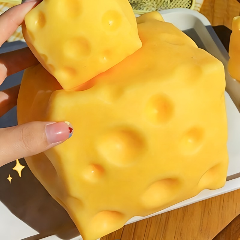 @Dark Yellow Cheese Cube Stres – обзор и цена Kids Toys Yellow