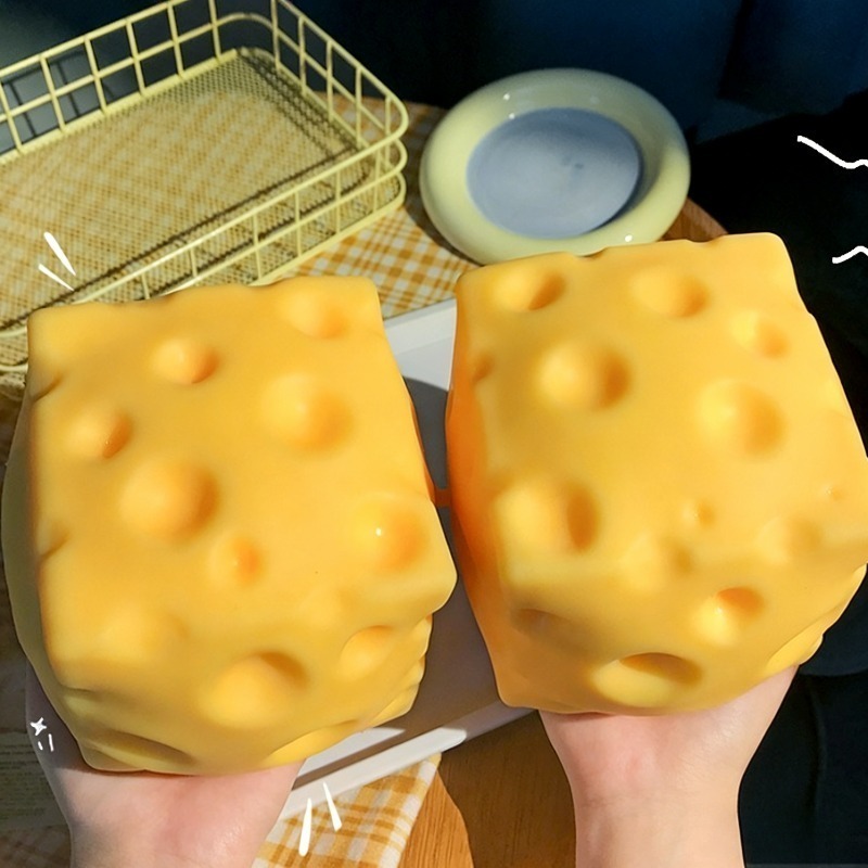 @Dark Yellow Cheese Cube Stres – обзор и цена Kids Toys Yellow