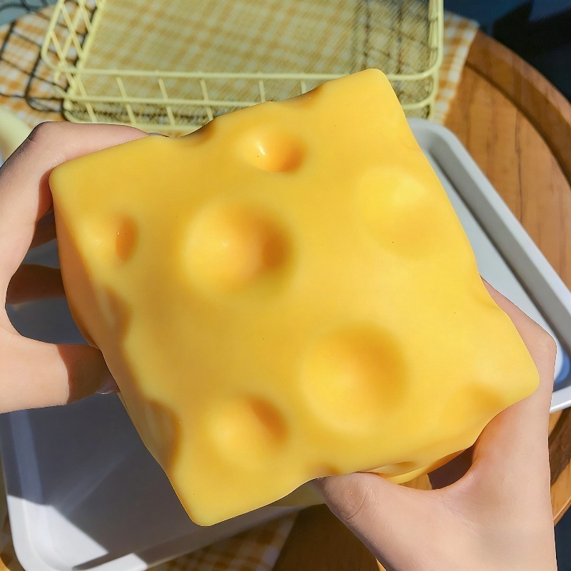 @Dark Yellow Cheese Cube Stres – обзор и цена Kids Toys Yellow